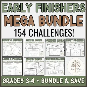 Cover of the Early Finishers MEGA Bundle for grades 3 and 4