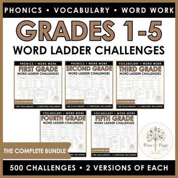 Cover of the word ladders bundle for grades 1 to 5